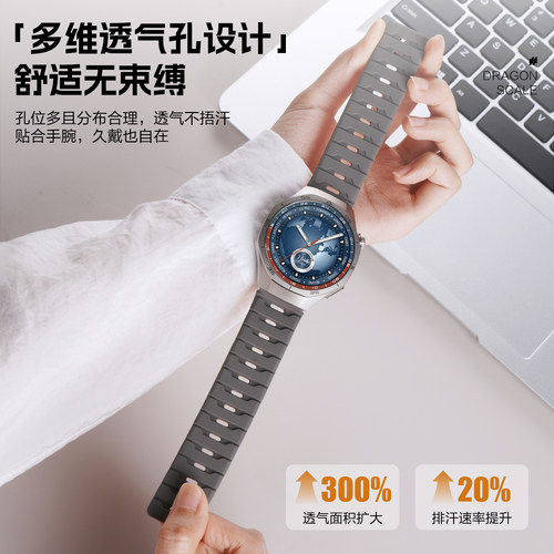 适用佳明Forerunner255/245M/970/570磁吸硅胶Active6手表带Garmin 安夺Enduro3/Venu4智能965/飞耐时Quatix8 - 图3