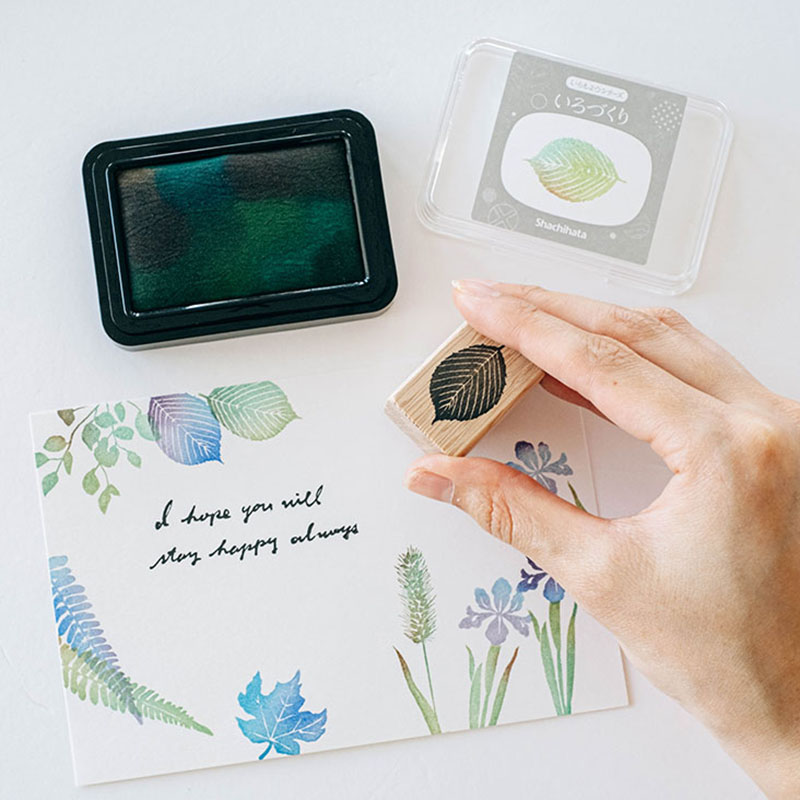 日本旗牌Shachihata印泥色模样手帐DIY创意手作空白涂色印台 - 图3