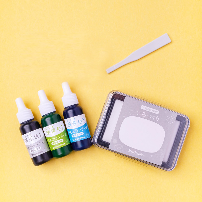 日本旗牌Shachihata印泥色模样手帐DIY创意手作空白涂色印台 - 图1