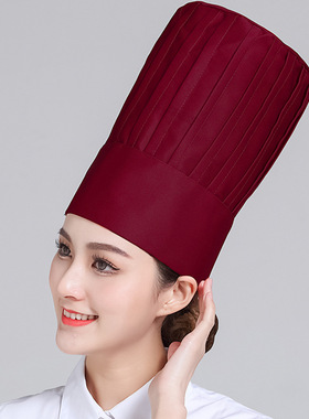 特高厨师工作帽棉布加厚白色大酒