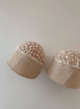 婴儿遮阳帽夏款防晒草帽
