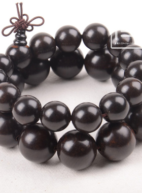 印尼紫光檀手串黑色文玩佛珠