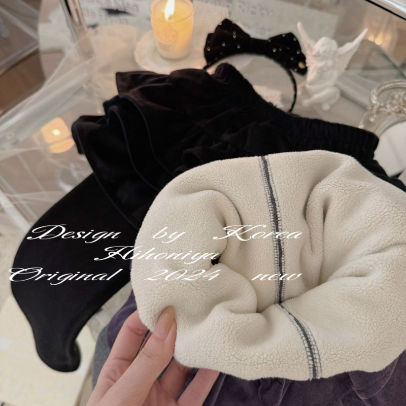 女童裤裙加绒冬季新款儿童一体绒假两件裙裤外穿中大童加厚打底裤 - 图1