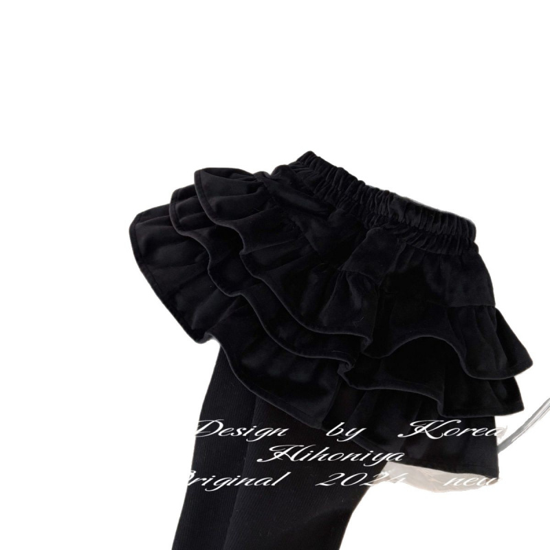 女童裤裙加绒冬季新款儿童一体绒假两件裙裤外穿中大童加厚打底裤 - 图3