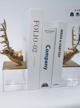 欧式风水晶鹿头样板房玻璃底座