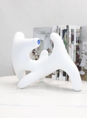 现代简约白色蓝色装饰摆件