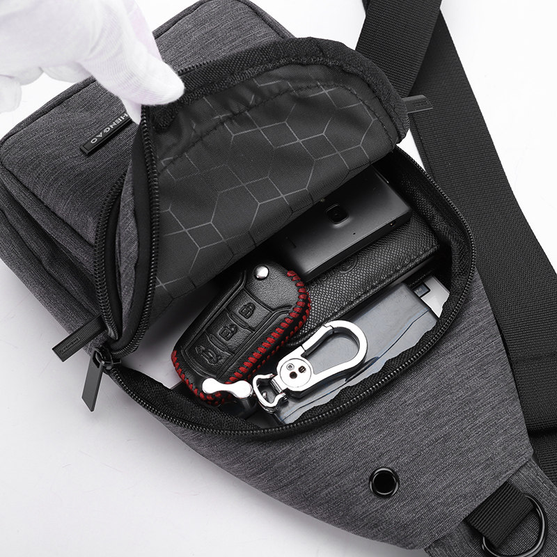 牛津布胸包男士休闲帆布斜挎包 特婷莫莉男士包袋