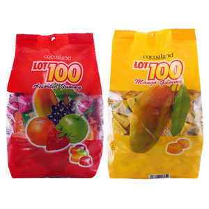 【一百份果汁软糖1kg】马来西亚LOT100分多口味芒果水果喜糖批发