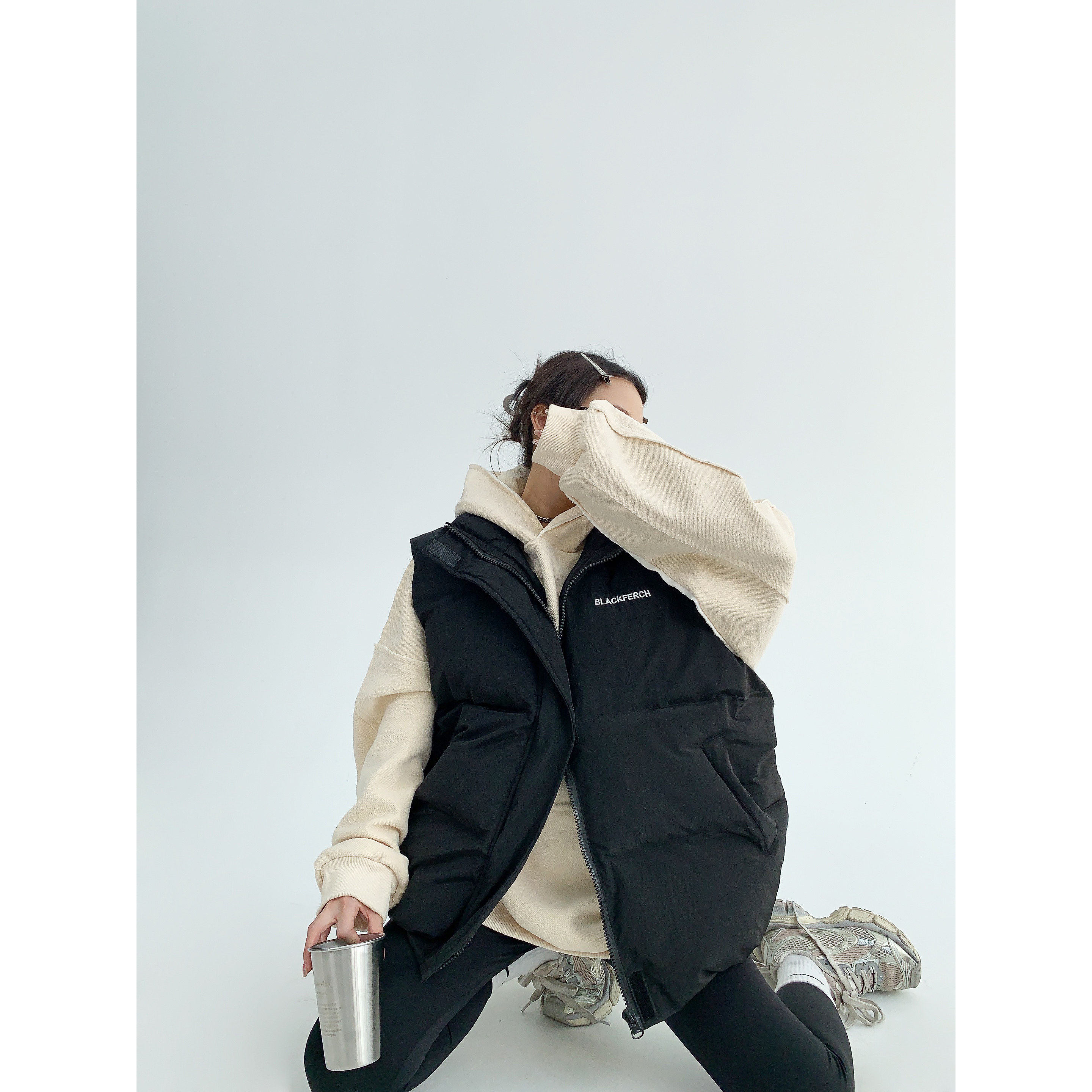 废柴冬季美式小众加厚欧货外套宽松刺绣黑色面包服棉衣马甲女男潮,淘宝优惠券,粉丝福利购,淘宝优惠卷