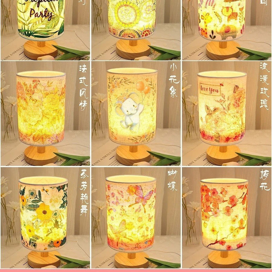 Handmade diy embossed sphenoid bart table lamp dried flowers children's creative handmade kindergarten gifts team building activities