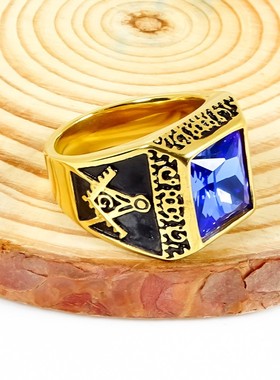 男女通用钛钢时尚宝石戒指