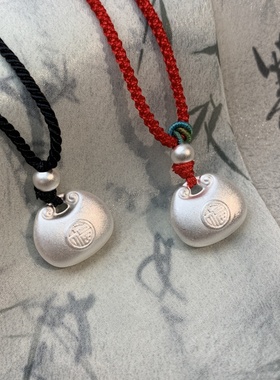 小黄花纯银999实心福袋编绳吊坠项链送礼物情侣闺蜜 2025年爆款