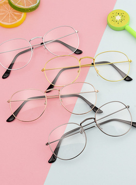 情趣教师女秘书眼镜娘性感女网红款文艺女仆老师圆框平光镜眼镜框