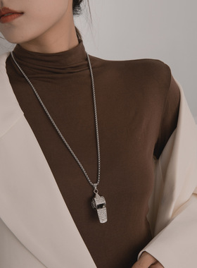 命运的齿轮开始转动叩响命运的门哨子钛钢项链命运盘扑克牌项链男