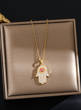 钛钢项链女恶魔之眼吊坠光明会全视之眼戒指共济会徽章小众感轻奢