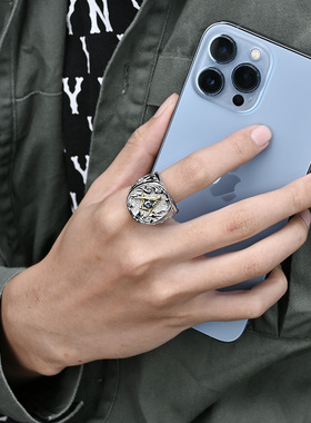 钛钢全视之眼戒指项链共济会徽章饰品环霸气男士兄弟会扳指个性手