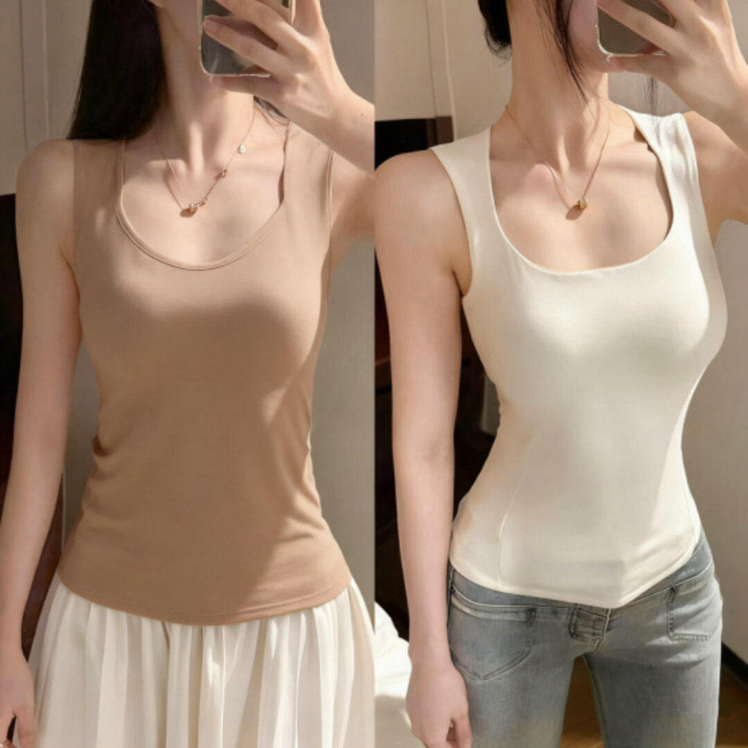 自带胸垫保暖背心女一体式免穿文胸秋衣内搭吊带秋冬打底衫上衣,淘宝优惠券,粉丝福利购,淘宝优惠卷