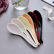 Dense Amine Soup Spoon Long Handle Commercial High Temperature Resistant Restaurant Hotel Colorful with hook imitation Porcelain Plastic Small Spoon Spoon Spoon Spoon Spoon