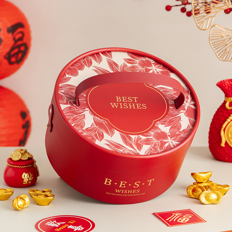 2026新年礼盒包装盒过年货手提蛇年抱抱桶春节礼品盒空盒子高级感