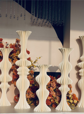 婚庆布置珠光纸曲线T台罗马柱婚礼舞台背景道具装饰路引摆件GZ16