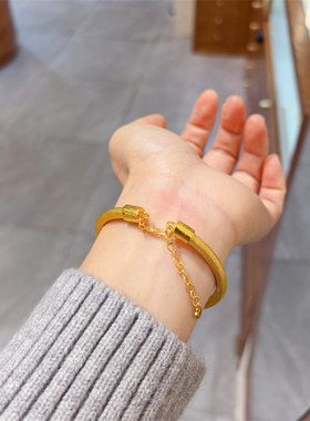 精品金色碎冰冰葫芦转运镀金手镯