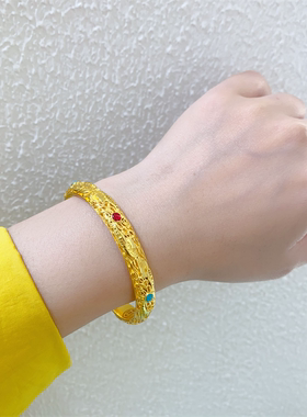 铜合金新中式花丝手镯女