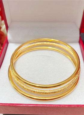 女仿真黄金多圈磨砂久不掉色手镯