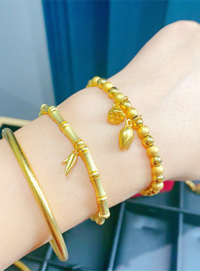 镀金色古法传承竹节手链