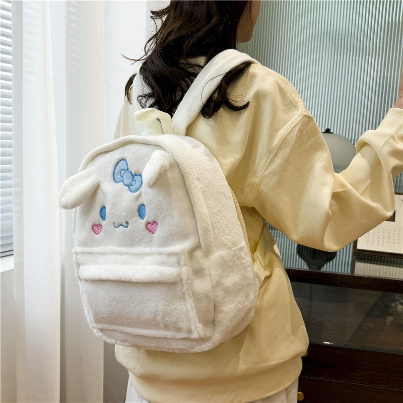 kuromi backpack儿童毛绒双肩包卡通迷你书包kid mini ita bag-图1