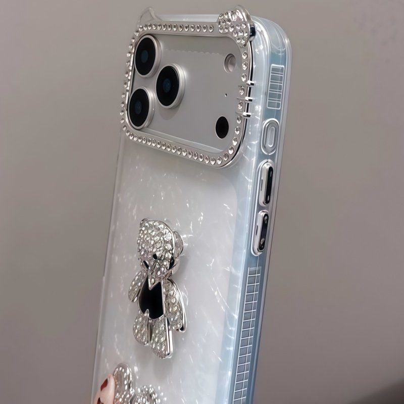 适用苹果17Pro贝壳纹小熊Air大孔镶钻镜头框16ProMax渐变爱心15Plus新款iPhone14防摔13手机壳12全包11保护套,淘宝优惠券,粉丝福利购,淘宝优惠卷
