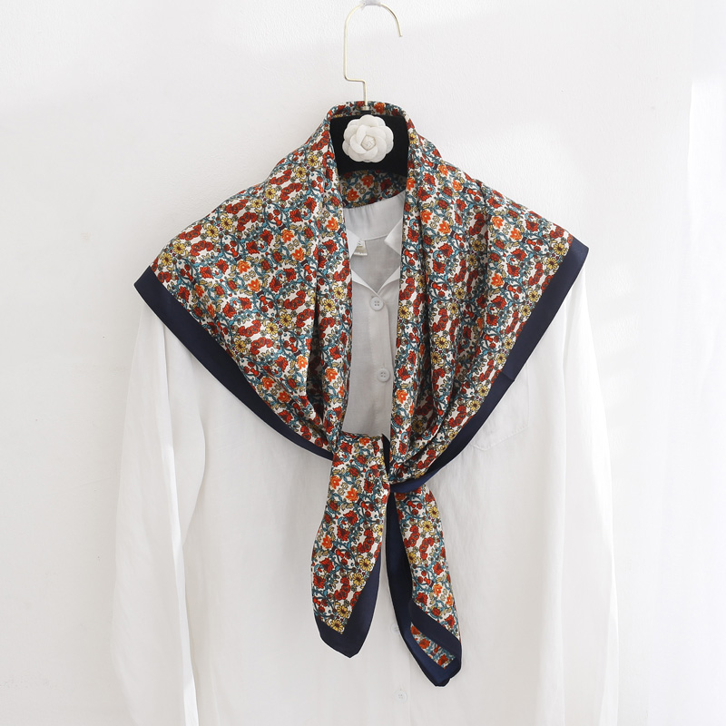 90X90CM大方巾春秋薄款年轻百搭丝巾女护肩颈披肩围巾可当包头巾 - 图0