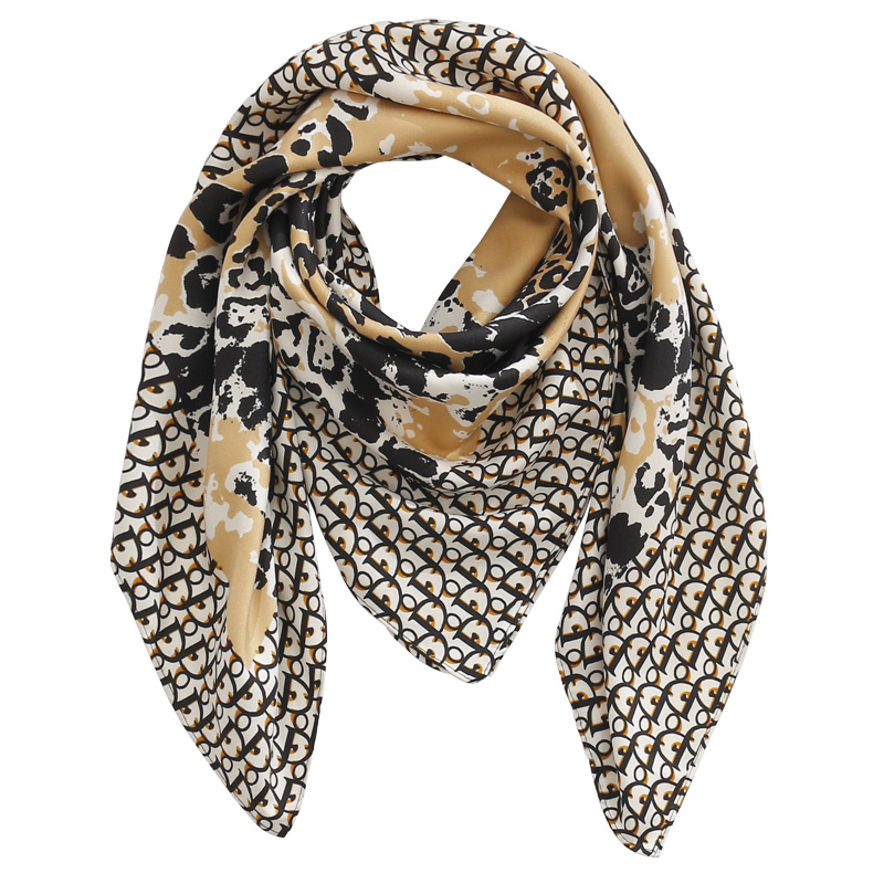 90X90CM大方巾春秋薄款年轻百搭丝巾女护肩颈披肩围巾可当包头巾 - 图3