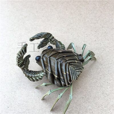 棕编工艺品传统手工艺草编动物螃蟹民间特色手工旅游工艺品diy 虎窝淘