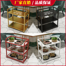 Hot pot special Dishes Shelf Multilayer Commercial Iron Art Matching Dishes Shelving Hotel Vegetable Pint Shelf