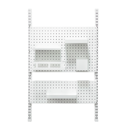 AA柱白色洞洞板 储藏室书架收纳置物上墙支架配件 厨房搁板工具 - 图3