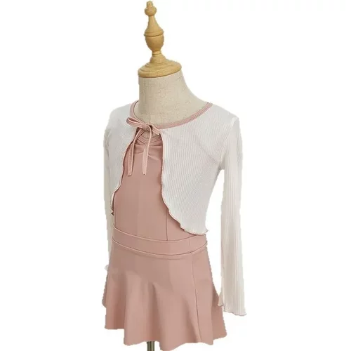 儿童舞蹈服外套夏季小披肩女童吊带练功服芭蕾中国跳舞外搭体操服 - 图3