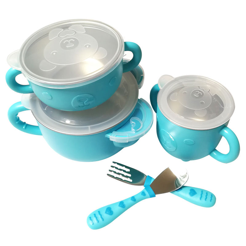 贝特倍护保温碗婴儿辅食带盖注水保温宝宝专用吃饭全套叉勺碗套装