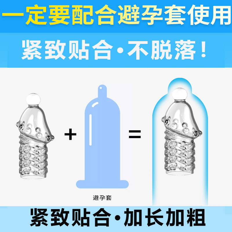 龟头套男用加长加粗加大延时安全避孕套狼牙情趣正品超薄旗舰店tt-图1