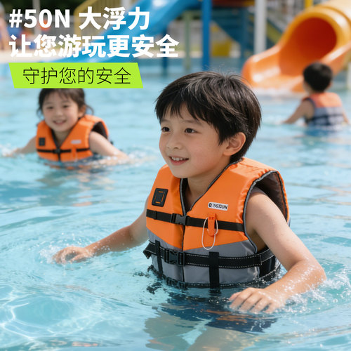 救生衣亲子成人大浮力马甲背心应急游泳漂流大人专业小孩救生衣 - 图1