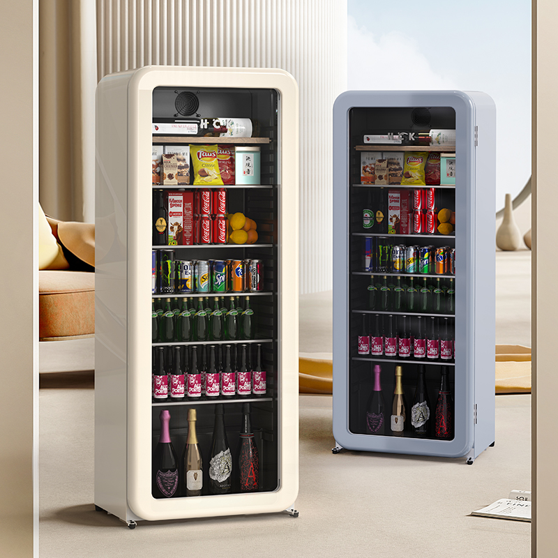 HCK哈士奇冰吧冷藏柜超薄嵌入家用客厅茶叶饮料冰箱办公室高颜值 - 图1