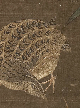 南宋佚名花竹翎毛图微喷打印宋代花鸟画临摹画稿复制画心