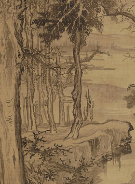 北宋李成名画复制寒林高士图
