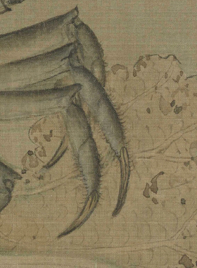 宋代荷蟹图复制画稿画心