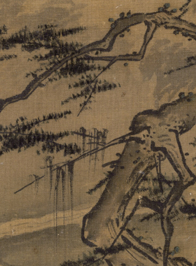 南宋马远松荫观鹿图微喷打印画稿