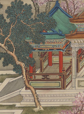孙祜汉宫春晓图临摹范本微喷打印