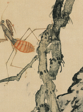 临摹画稿画心清代聚居廉四屏图