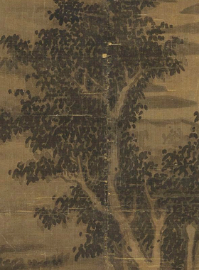 元代吴镇双松图山水画临摹