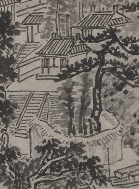 沈周虎丘十二景高清微喷打印画稿