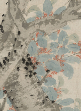 明代沈周 黄菊丹桂图 临摹画稿微喷打印植物花卉花鸟画临摹画稿