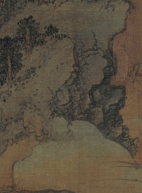 元商琦春山图原大高清临摹画稿
